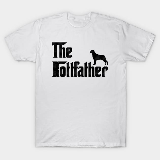 The Rottfather - Rottweiler Dad T-Shirt by HamzaNabil